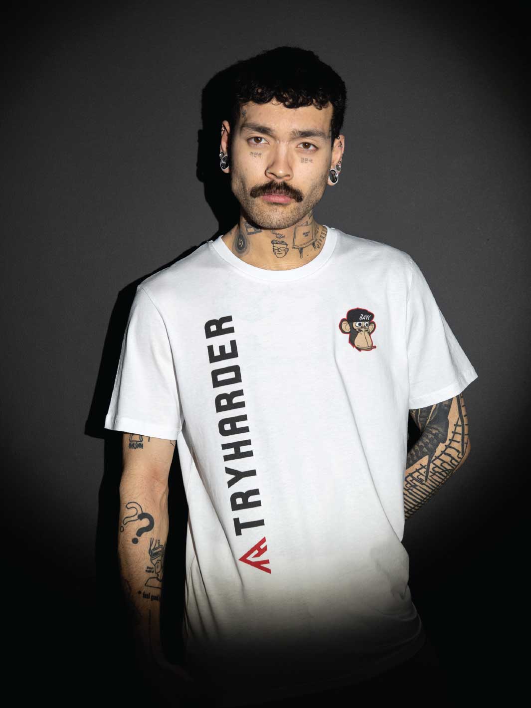BORED APES #4567 X TRYHARDER | ESSENTIAL T-SHIRT | WHITE