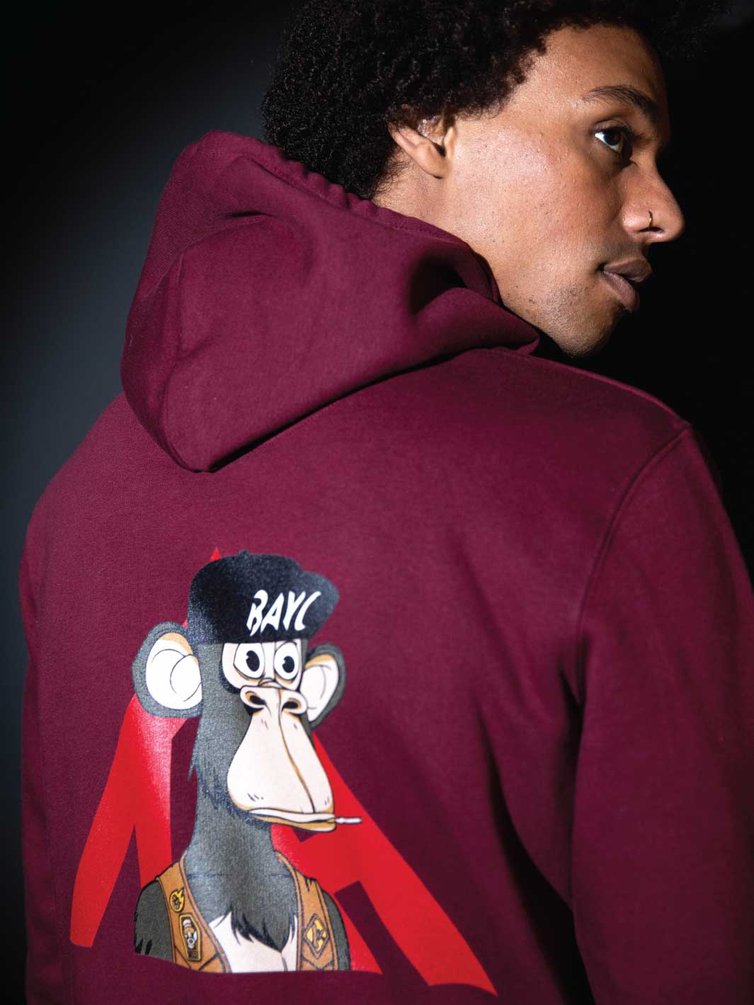 BORED APES #4567 X TRYHARDER | BAYC HOODIE | BORDEAUX