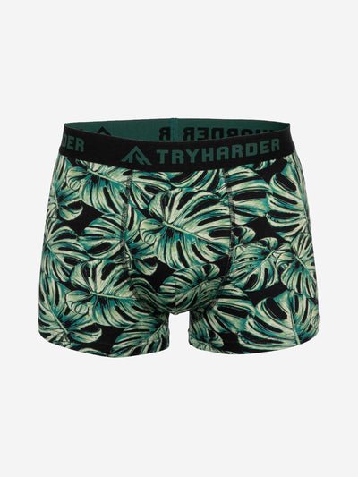TRYHARDER - Boxer - Green leaves 1 pack