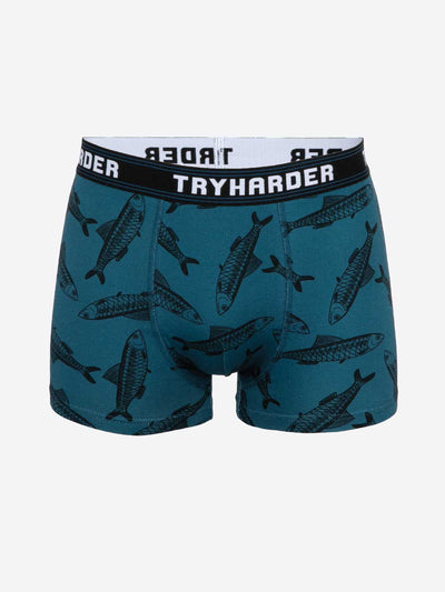 TRYHARDER - Boxer - Fish Blue 1 pack