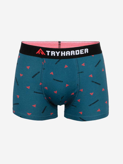 TRYHARDER - Boxer - Blue logo small 1 pack