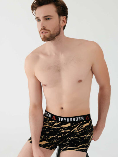 TRYHARDER - Boxer - Marble Black 1 pack