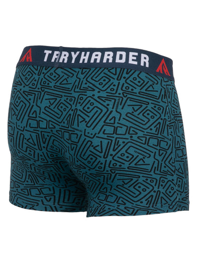 TRYHARDER - Boxer - Labyrinth blau 1 Pack