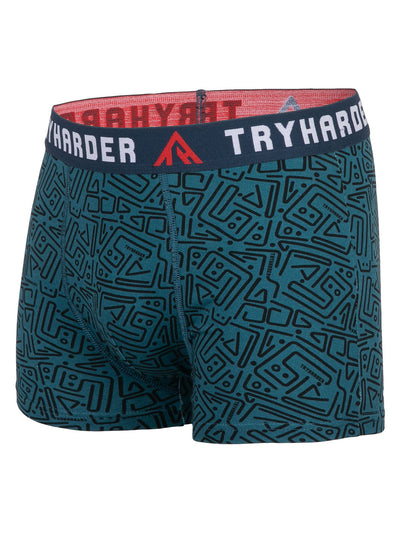 TRYHARDER - Boxer - Labyrinth blue 1 Pack