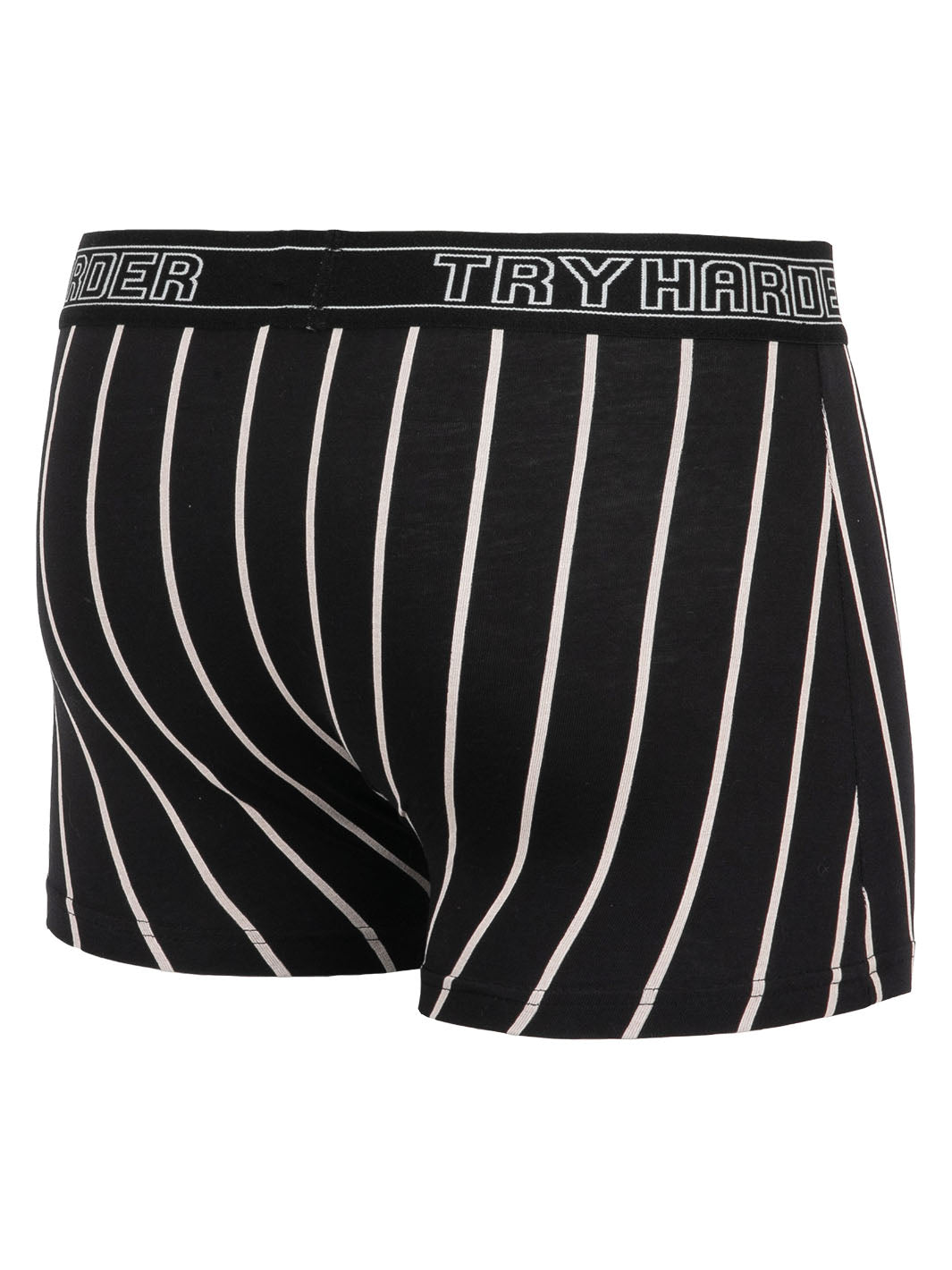 TRYHARDER - Boxer - Black White stripes 1 pack