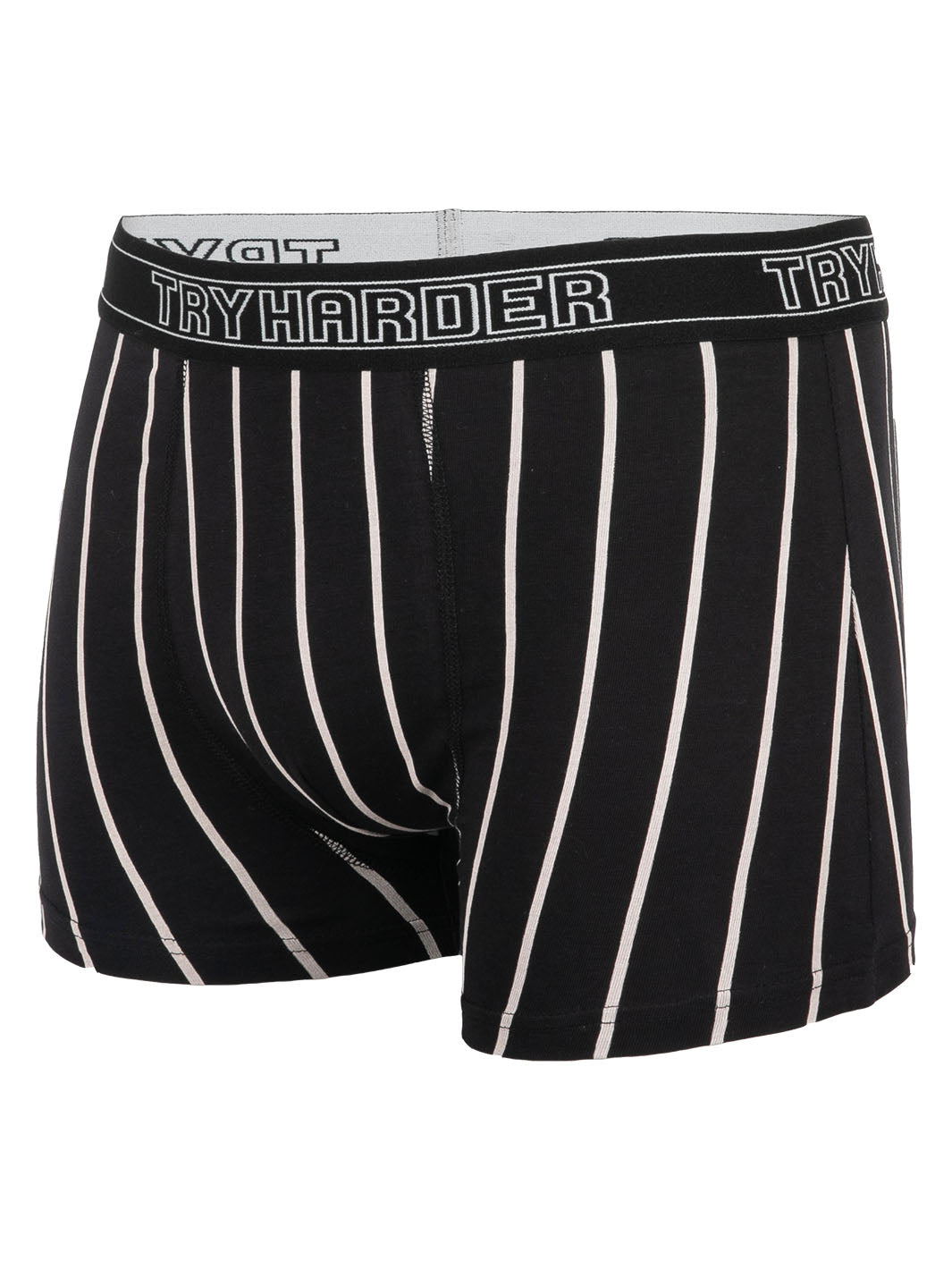 TRYHARDER - Boxer - Black White stripes 1 pack