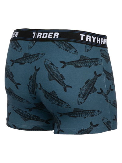 TRYHARDER - Boxer - Fisch Blau 1 Pack