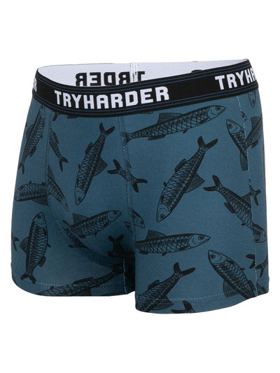 TRYHARDER - Boxer - Fisch Blau 1 Pack
