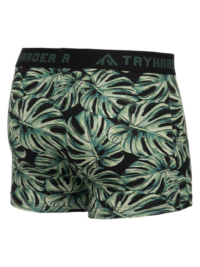 TRYHARDER - Boxer - Green leaves 1 pack