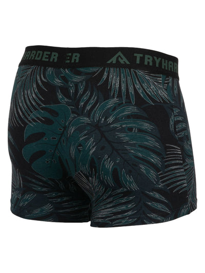 TRYHARDER - Boxer - Dark Green Leaves 1 pack
