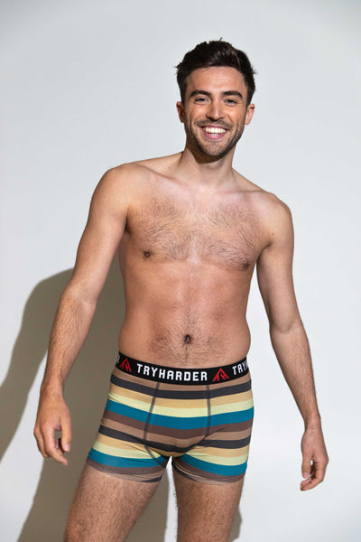 TRYHARDER - Boxer - Brown Stripes 1 pack